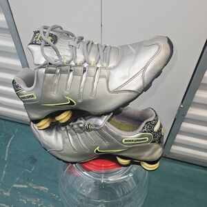 Nike Shox Silver and Neon Green Sneakers